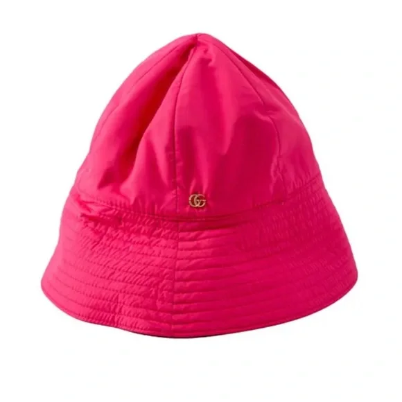New Gucci Double G Logo Cloche Bucket Hat